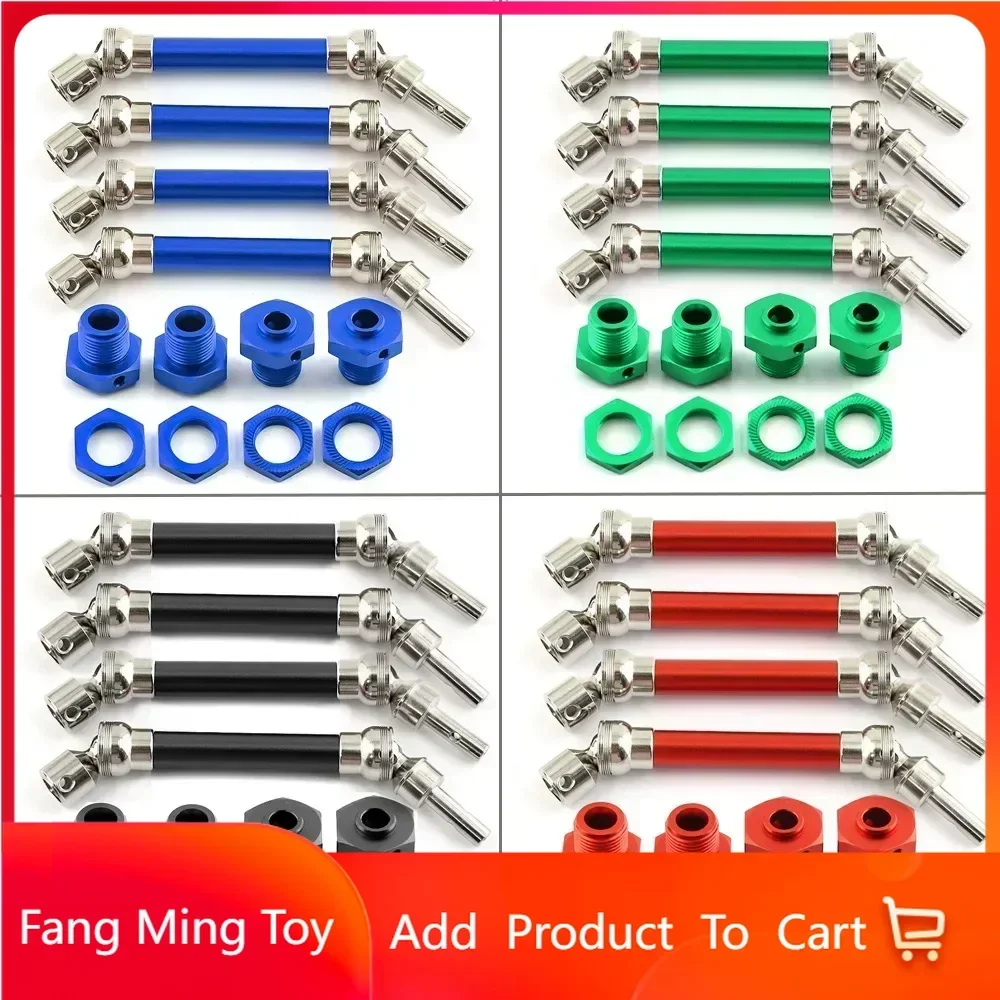 

4pcs Metal Front and Rear Drive Shaft CVD with Wheel Hex for 1/8 Arrma Typhon 4x4 3s Blx 1/8 Typhon 550 Mega 4x4 Upgrade Parts