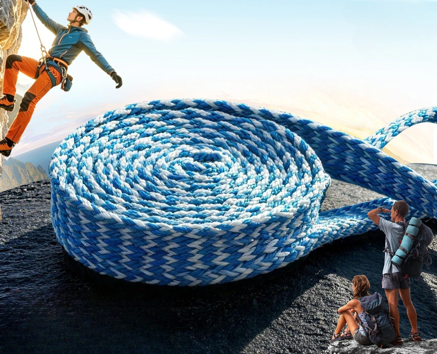 Webbing Strap, Wear‑Resistant Load‑Bearing Safety Belt for Outdoor Climbing, Mountaineering & Rescue
