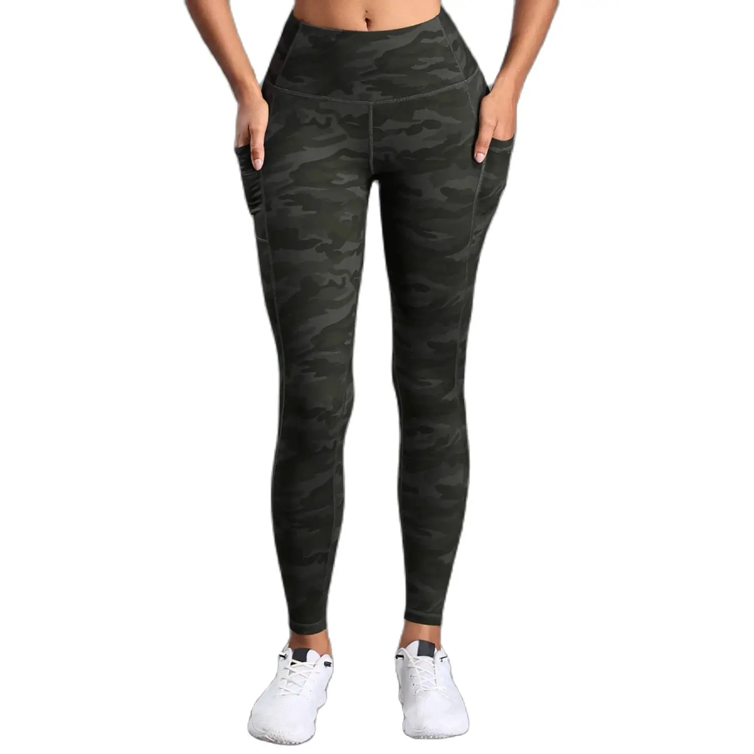 Women Digital Printing Sports Leggings with Pockets High Waist Butt Lifting Yoga Pants Gym Fitness Tight Casual Wear