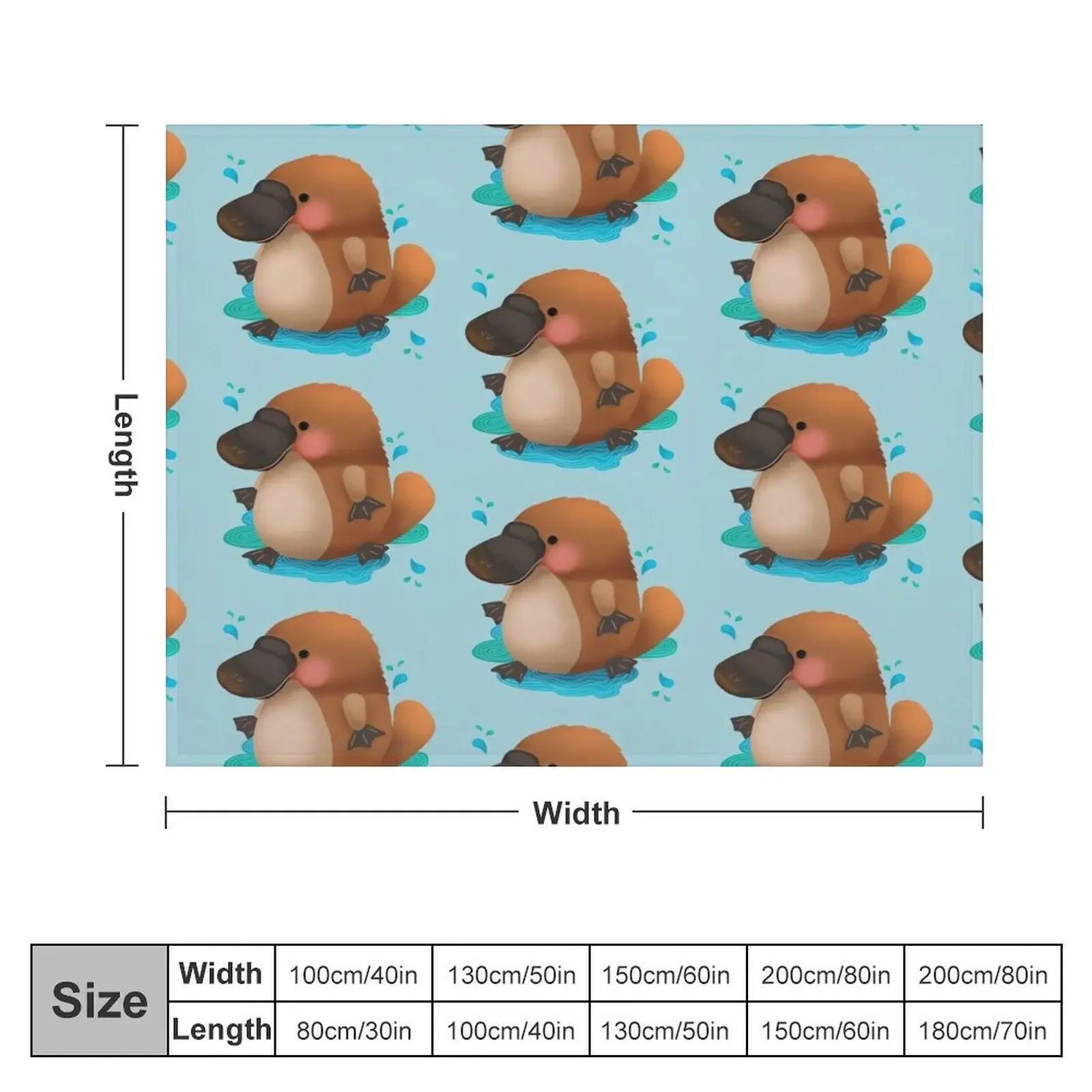 Platypus Puggle Throw Blanket Sofa Quilt Camping Retros warm for winter Blankets