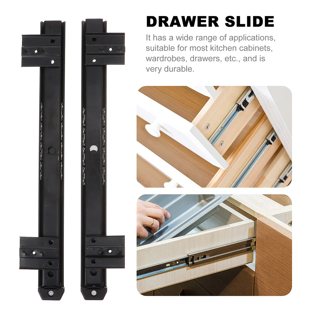 

1Pair Keyboard Slide Out Tray Heavy Duty Steel Reinforced Mount Drawer Slide Replacement Guide Keyboard Tray Slides