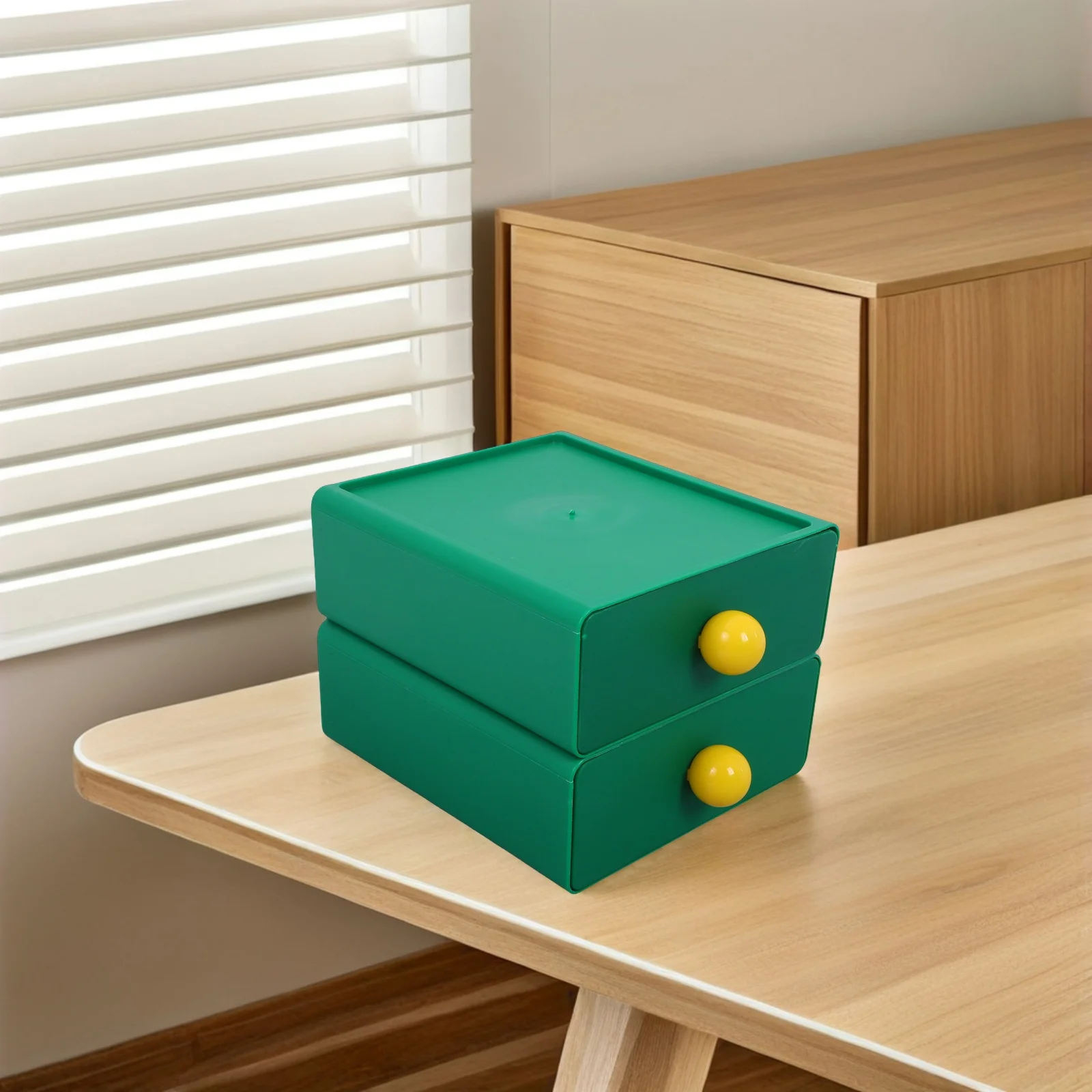 

2Pcs Desktop Storage Box Functional Stackable Organizer for Desk Stationery Supplies Office Home School Desktop Organization Use