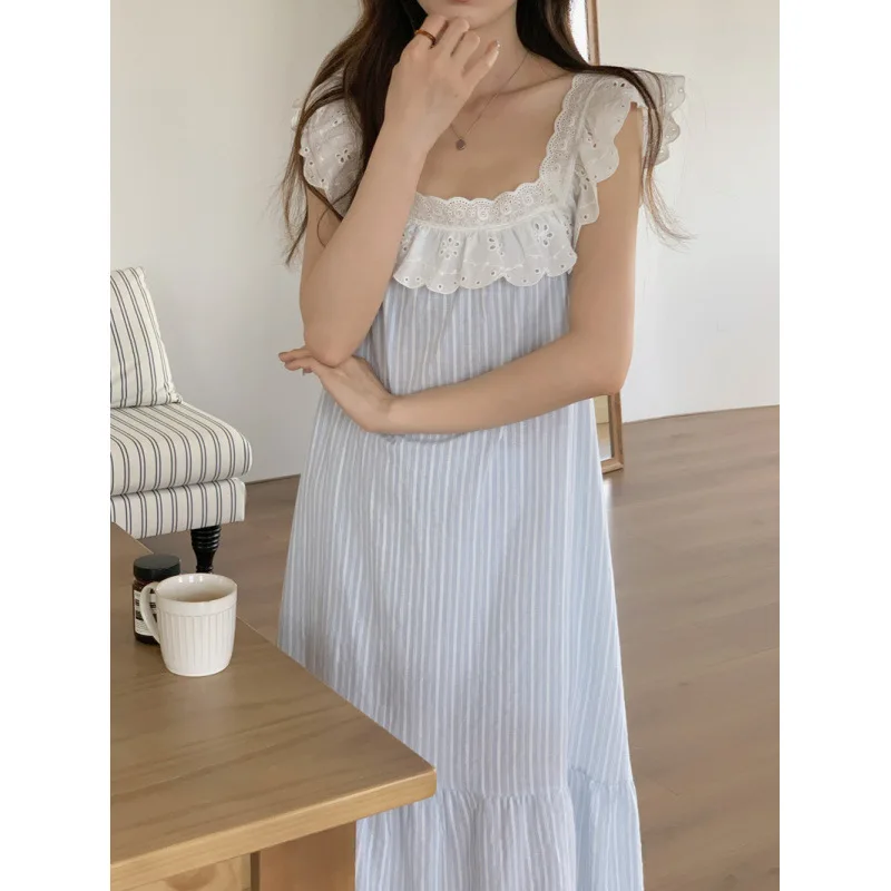 Ladies' Summer New Product Han Shao Women's Collar Lace Loungewear Nightdress Women