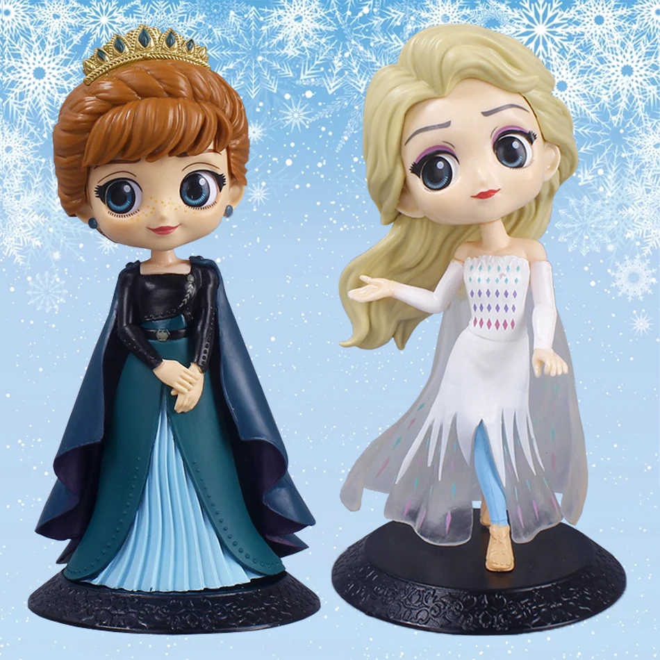 Disney Frozen 2 Elsa Anna Princess PVC Action Figure Model Toys Set Kids Cake Wedding Decoration Action Toys