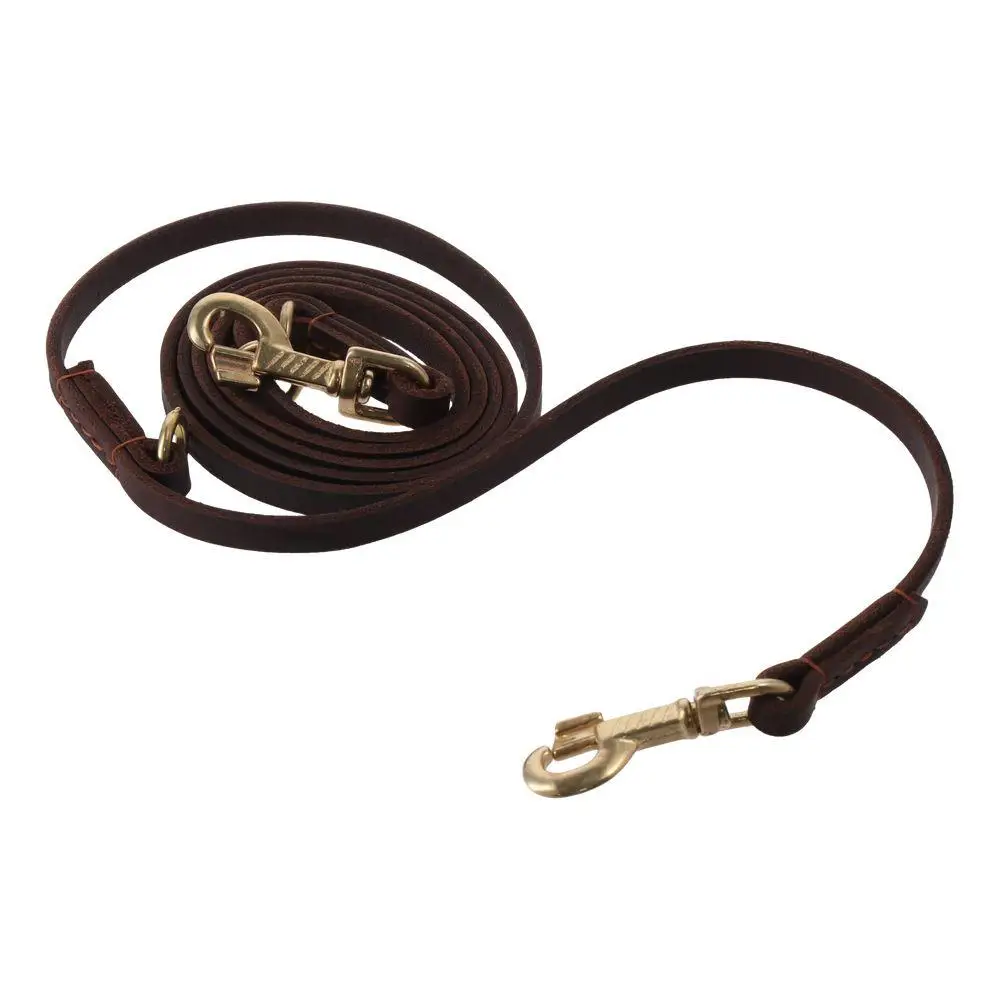 

Регулируемый поводок для собак, Многофункциональный прочный тренировочный поводок для собак с металлической застежкой, коричневый свободный поводок