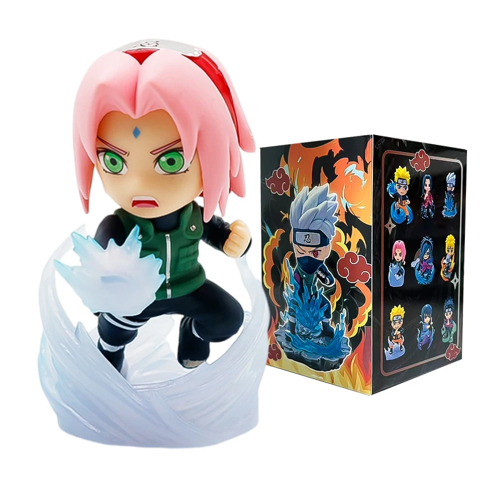 Naruto Blind Box Actionfiguren-Set Q-Version PVC Anime-Figuren Uzumaki Sasuke Itachi Kakashi Sammelmodelle Desktop-Geschenk