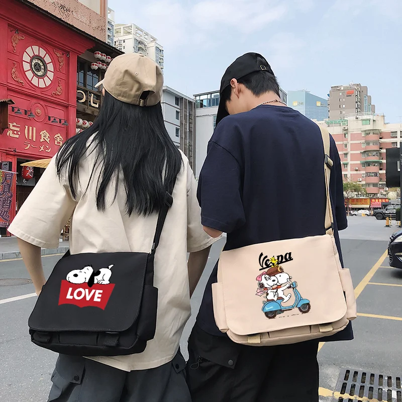 Snoopy Women Men Crossbody Bag Portable Large Capacity Shoulder Bags Cartoon Anime Print Handbags Valentine's Day Birthday Gifts