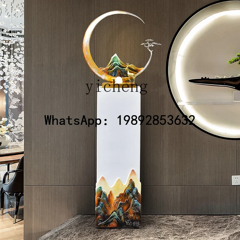 

C1 new Chinese light luxury creative fountain water circulation home floor ornament living room TV cabinet next to decoration