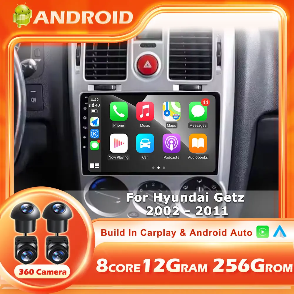 Android 16 Auto Car Radio For Hyundai Getz 2002 - 2011 Navigation GPS Multimedia  Video Player Stereo Wireless Carplay tools BT