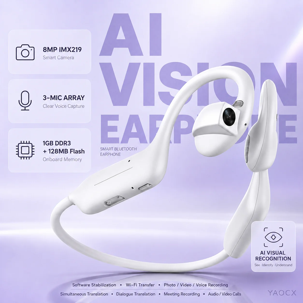 2026 2026 AI Camera Earphones 8MP Open Ear Bluetooth Headset EIS Hands-Free POV Photos Videos HD Recording AI Translation Earphones - Aliexpress Deal