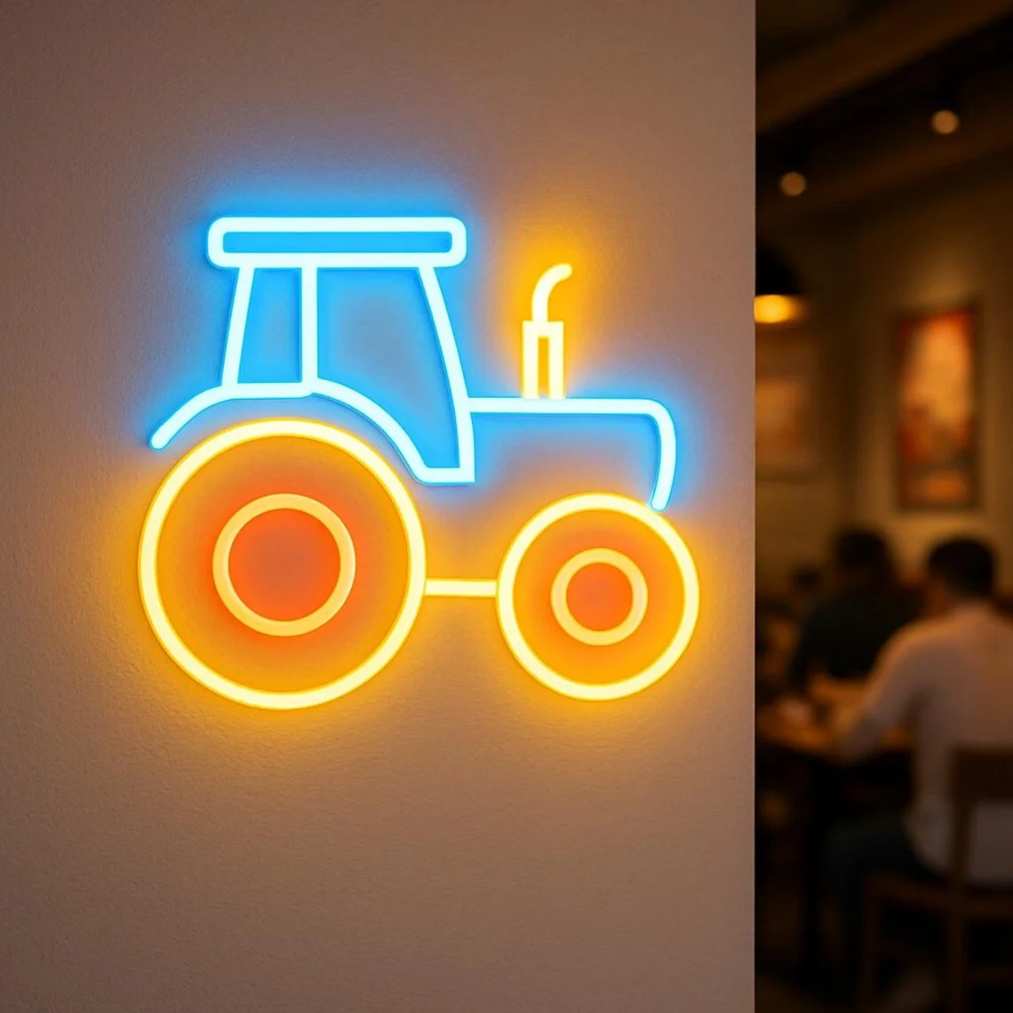 Tractor Neon Sign LED Light Farm Ranch Garage Barn Wall Decor Rustic Agricultural Store Decoration
