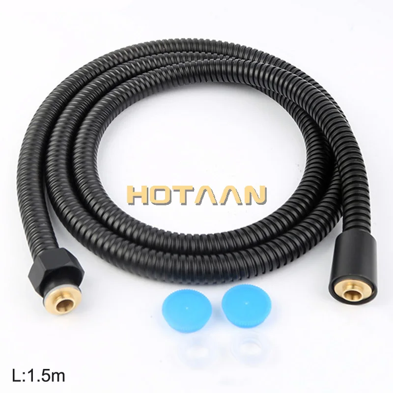 Black Color 1.5M Stainless Steel Flexible Shower Hose Pipe Double Lock with EPDM Inner Tubes .,Wholesale YT-5111-H
