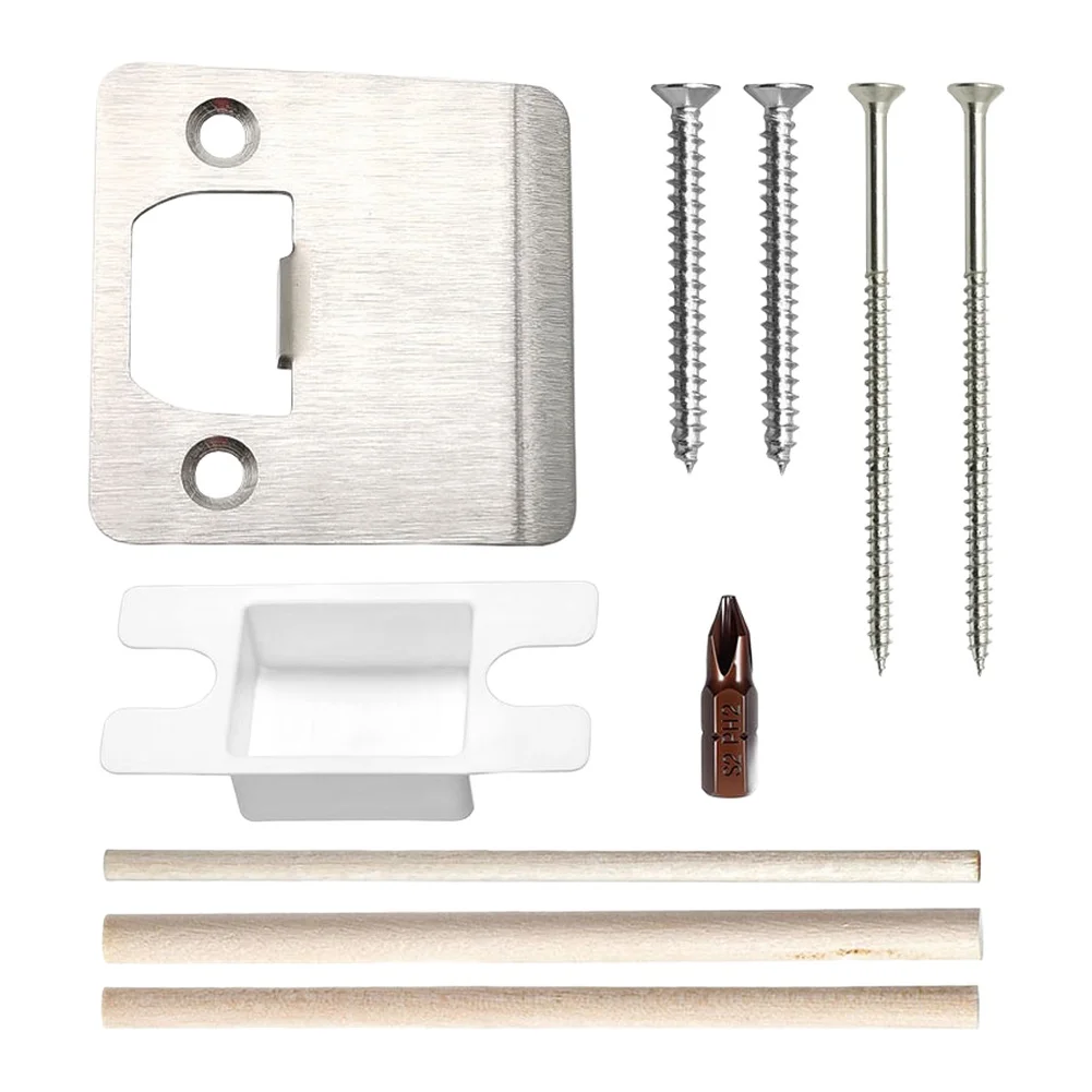 Extended Lip Strike Plate Door Latch Cover Heavy Duty Version Extra Wide Lip Door Latch Striker Door Frame
