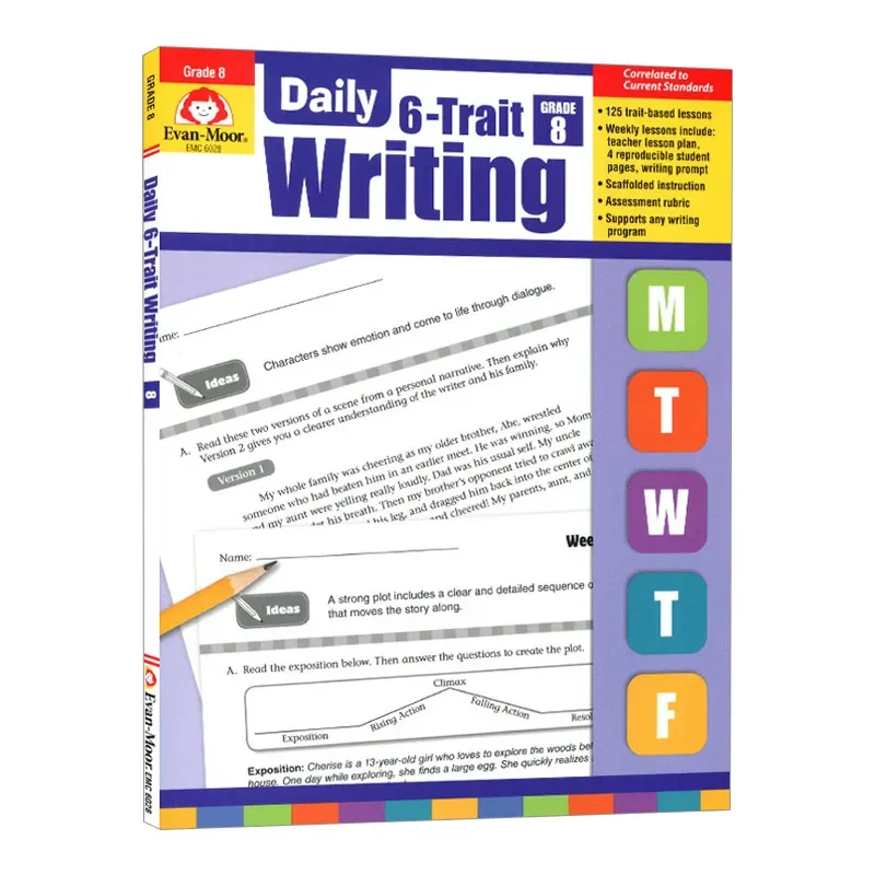 Evan-Moor Daily 6-Trait Writing, Grade 8 TE Workbook,aged 10 11 12 13, English book 9781609638801