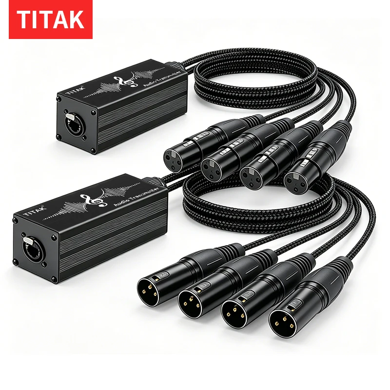 

4CH XLR Audio Snake Cable RJ45 Cat5e Shielded Wire for Church School Conference Live Stage Broadcast Audio System