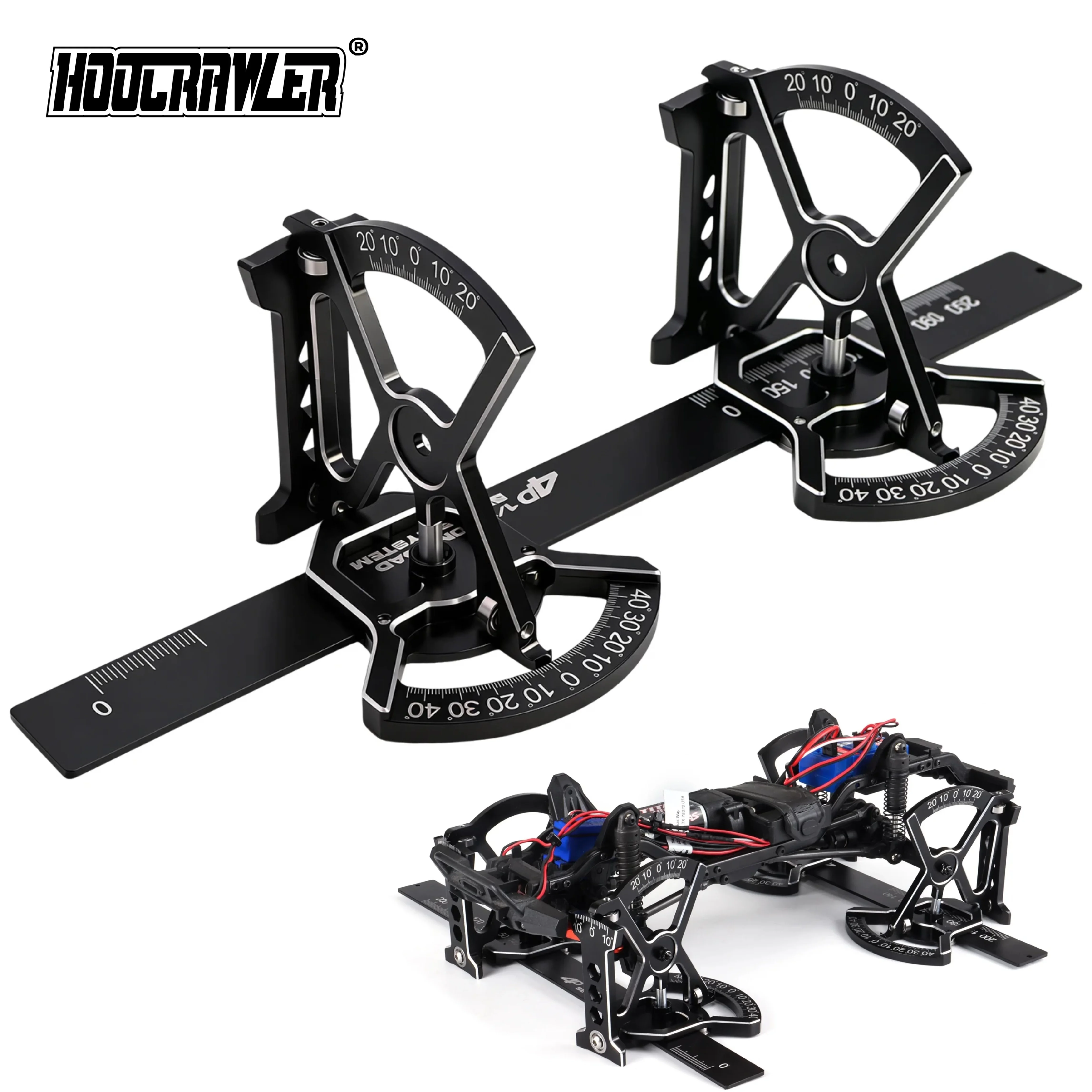 On Road Aluminum Alloy 4D Set‑up System Chassis Adjustment Tool With Ruler for 1/10 On‑Road RC Remote Control Car Upgrade Parts