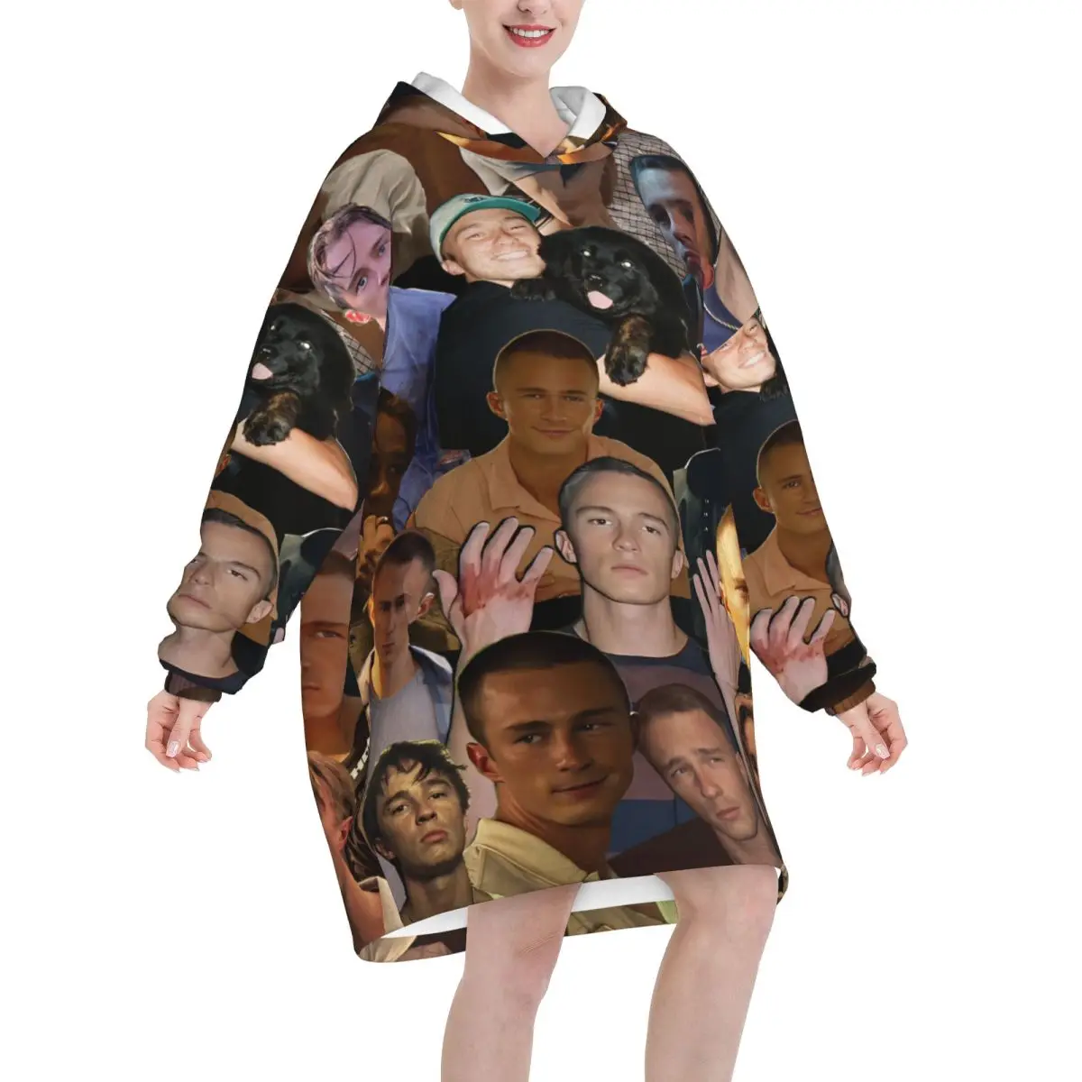 Starkey Rafe Cameron Oversized Blanket Hoodie Sweatshirt Long Fleece Hooded Wearable Blanket with Large Pocket for Women Men
