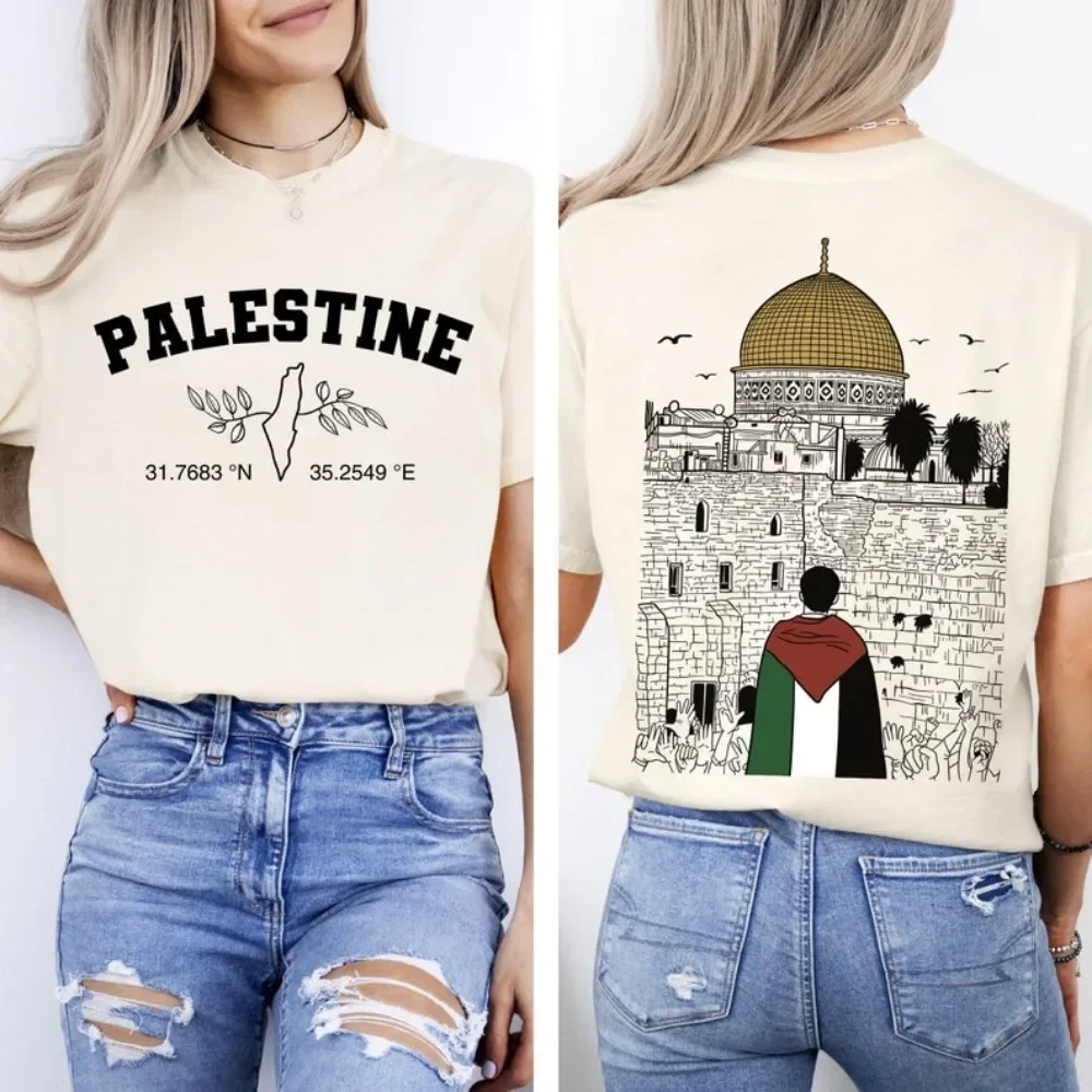 2025 coton islamique t-shirt Vintage mosquée imprimé unisexe Streetwear Y2K mode été décontracté graphique t-shirt cadeau femmes vêtements