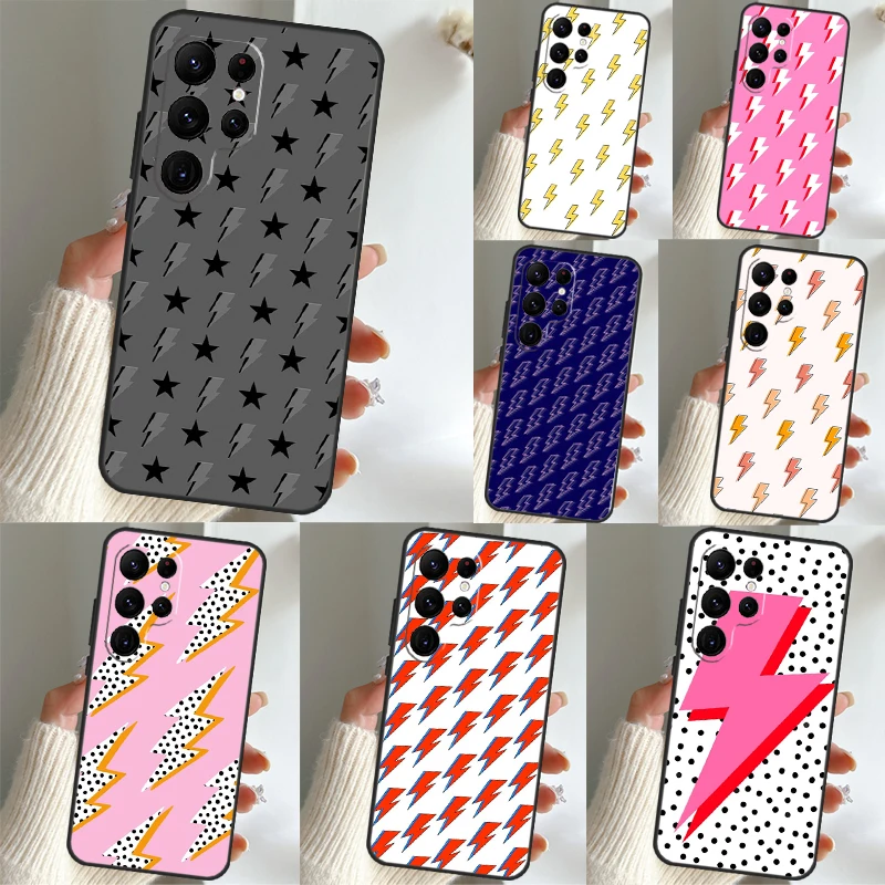 Lightning Bolt Pattern Cover For Samsung Galaxy S23 Ultra S21 S20 FE Note 10 Plus S8 S9 S10 S10e S22 Ultra Case