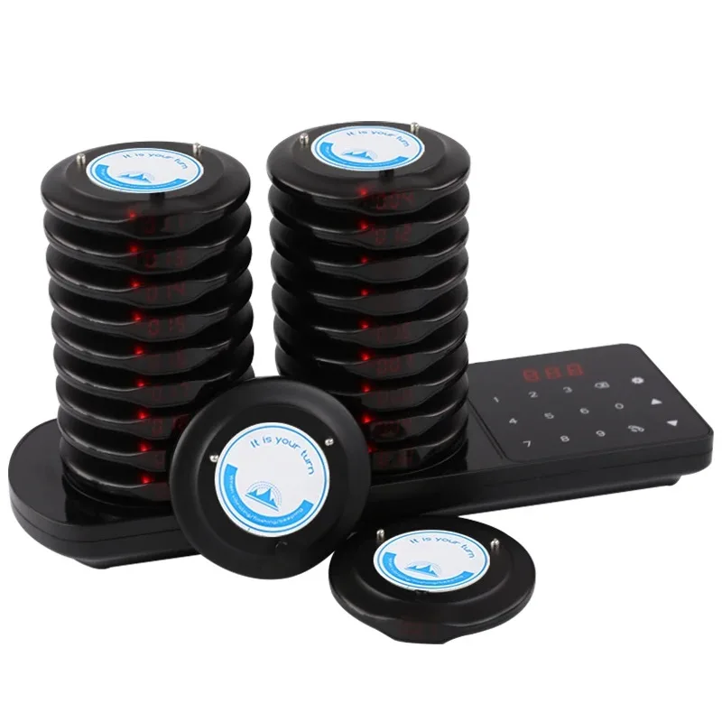 Wireless Restaurant Pager System Dual Charging Base Wireless Calling System Coaster for Food Truck Church Clinic Coffee Shop