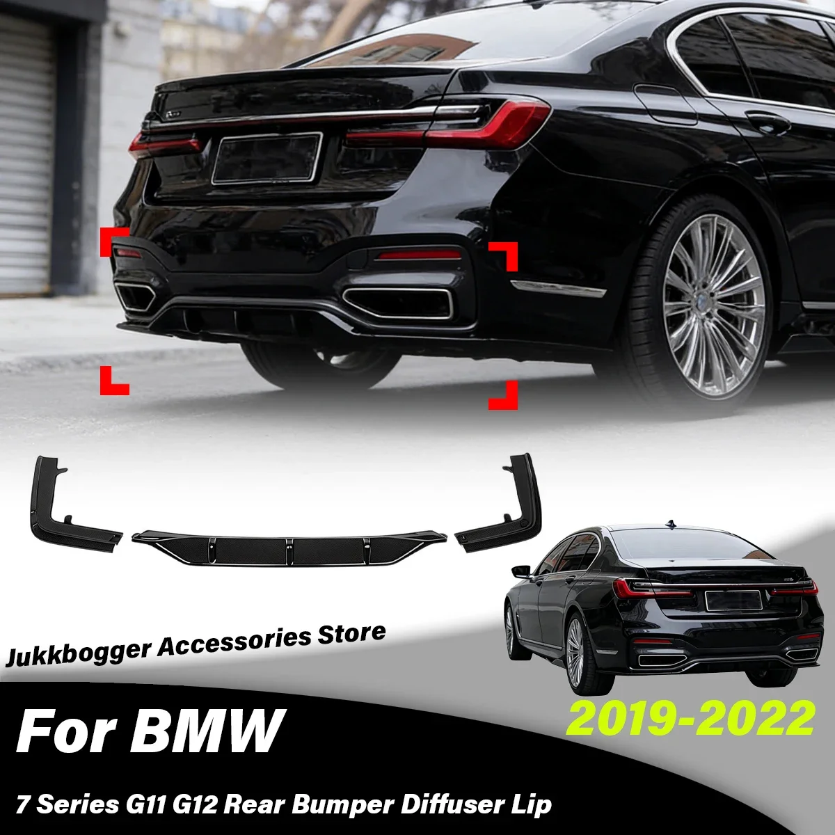 

For BMW 7 Series G11 G12 2019 2020 2021 2022 Automobile Rear Bumper Spoiler Lip Diffuser Modification Decoration Accessories Kit