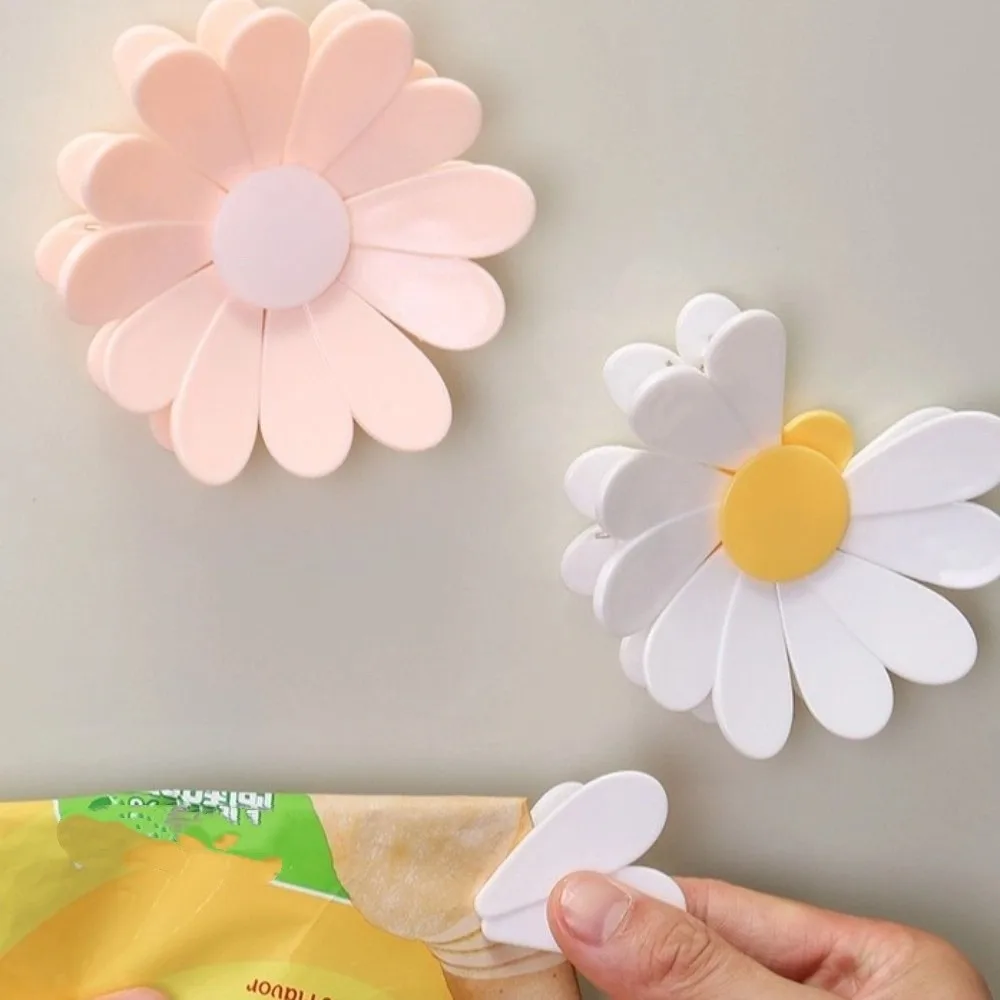 2 in 1 Magnetic Fridge Magnets Flower Type Multifunctional Sealing Clips for Food Storage Food Sealing Clips Kitchen Accessories