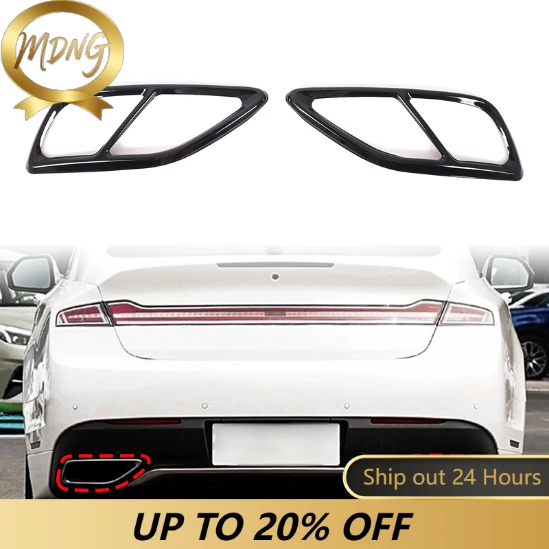 For use in 2017-2021 Lincoln MKZ four-out tail throat frame exhaust hole decorative frame high-end stainless steel bright black