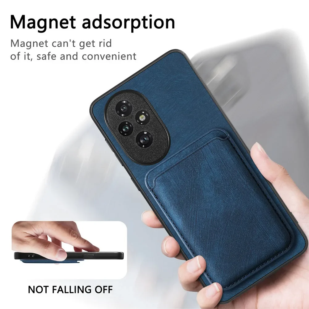 Honor 200 Pro 5G 2024 2In1 Detachable Leaher Card Case For Huawei Honor 200 Lite Magsafe Back Cover Honor 200 Smart 200Pro Funda