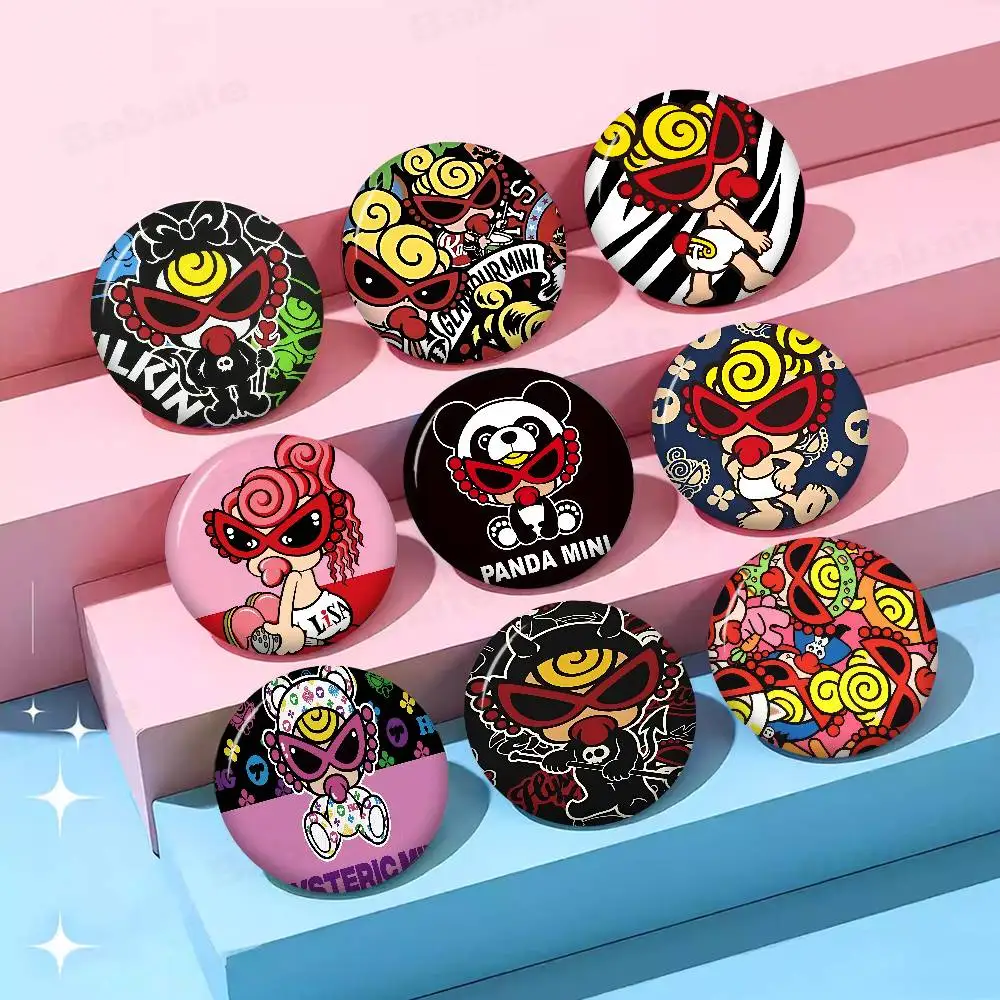 Japan Fashion Hysteric Mini 58mm Cute Series Pins Funny Badge Interesting Cartoon Brooches Backpack Clothes Gift Accessory