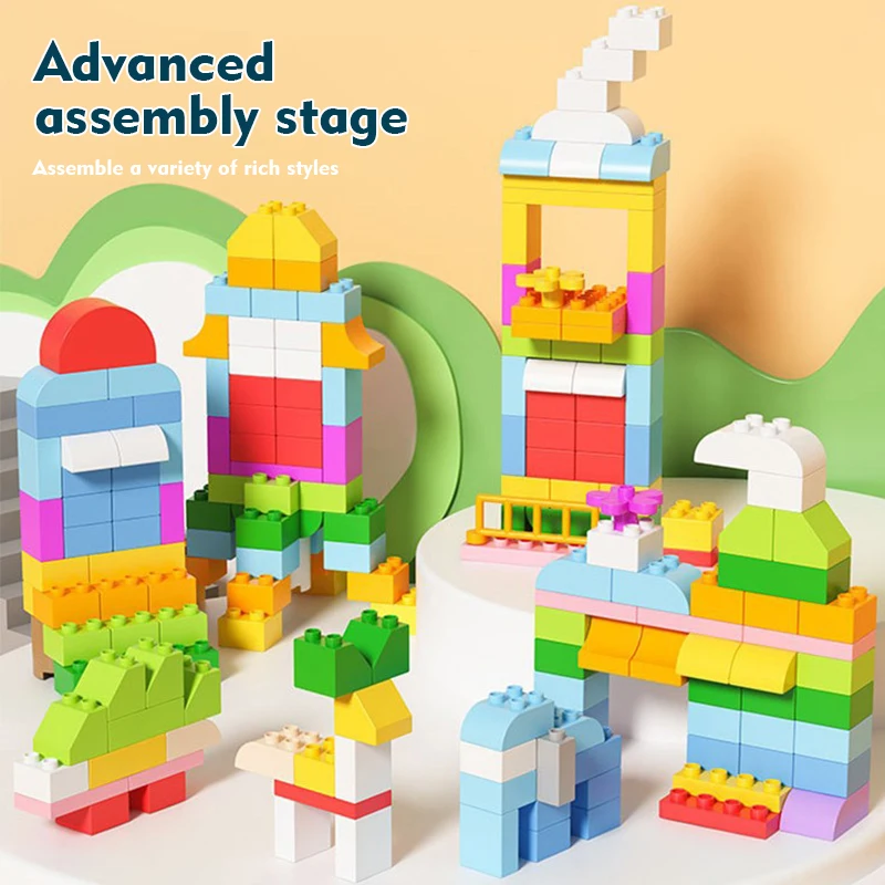 Duże klocki w workach luzem, kreatywne i wszechstronne klocki DIY, zabawka do samodzielnego montażu dla dzieci, domek dla początkujących.