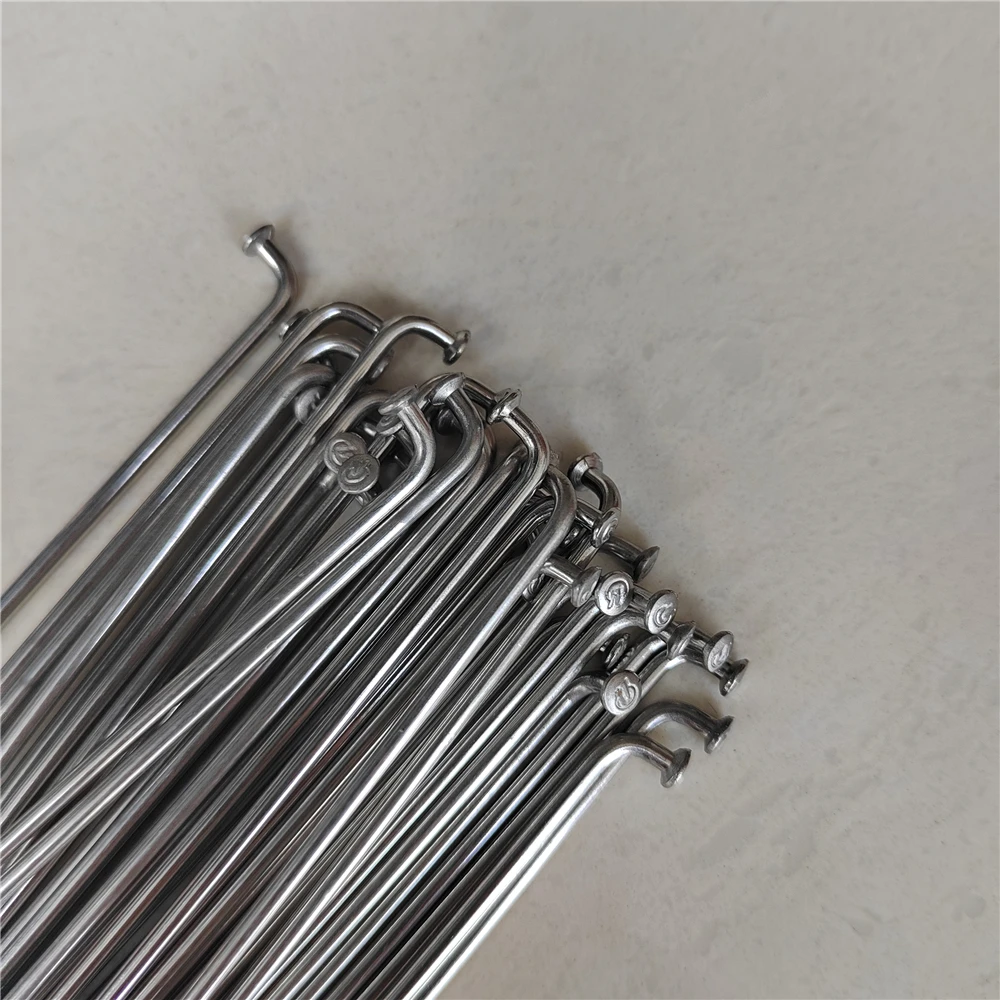 Bicycle Spokes With Nipples 71-130MM 40 PCS 14G Silvery Folding Bike BMX Stainless Steel 2.0 mm Diameter