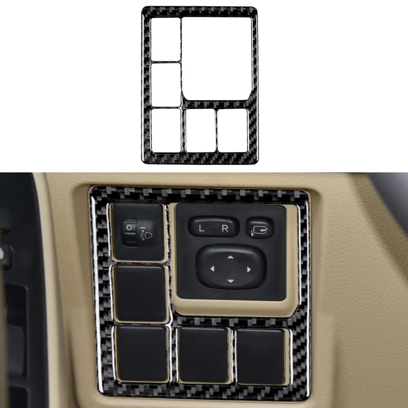 

Carbon Fiber Car Headlight Switch Sticker Interior Trim Cover for Toyota Land Cruiser Prado 2010-2018 Accessories