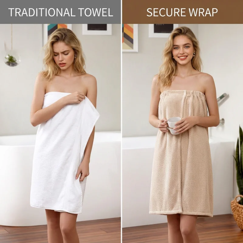 1 Stück Mikrofaser Trägerloser Duschrock - Tragbares Badetuch im Slip-Stil, Leicht und Saugfähig, Unverzichtbar für den täglichen Gebrauch im Badezimmer – Detail 11