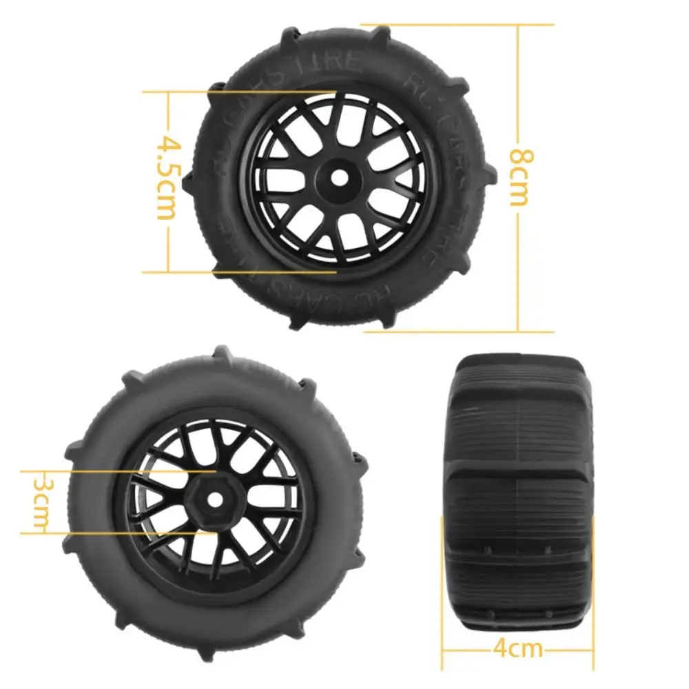 2 SZTUK 12mm Hex Monste Truck Wheel 1:14 1:16 Off Road RC Car Parts 1:18 Drift Tires for SCY 16101 Pro 16102 Pro