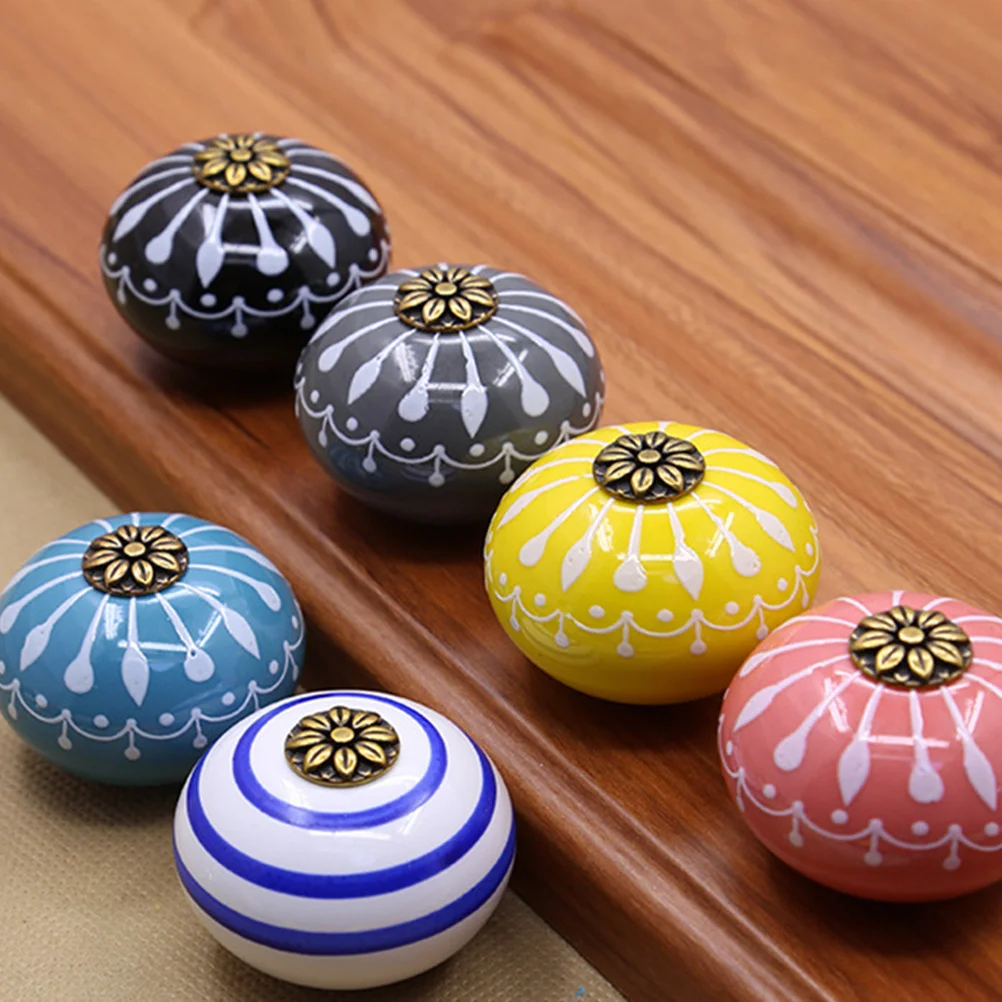 

6Pcs Durable No Base Door Handle Door Handle Wardrobe Cabinet Drawer Knobs Pull Handles Furniture with Screwing(Pink)