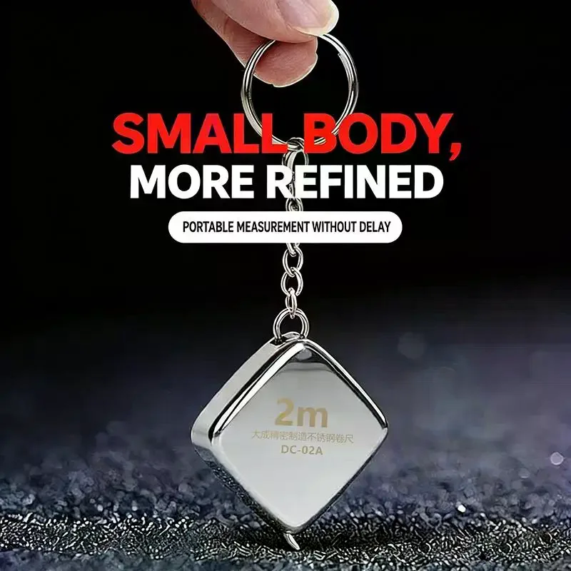 Mini Tape Measure With 2M Measuring Range And Stainless Steel Casing For Daily Measuring Home Repair Craft Projects