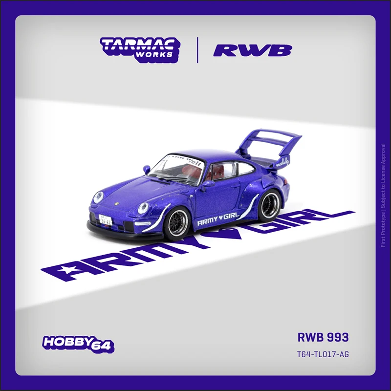 

Предпродажа TW 1:64 RWB 993 ARMY GIRL, литая под давлением модель автомобиля, коллекция игрушек Tarmac Works
