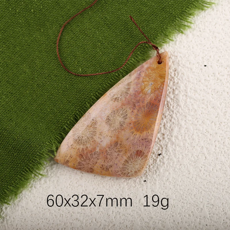 

Indonesian Coral irregular shape Carving Pendant for Necklace Stone Fashion Natural Jewelry 60x32x7mm 19g