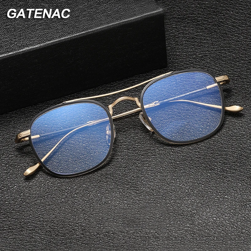 Vintage Pilot Pure Titanium Eyeglasses Frame Men Women Retro Prescription Glasses Frame Luxury Brand Myopia Optical Eyewear