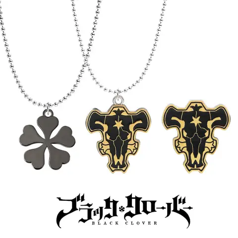 Anime Black Clover Black Bull Badge Black Five Leaf Clover Cosplay Props Necklace For Fans Jewelry Accessories Gifts