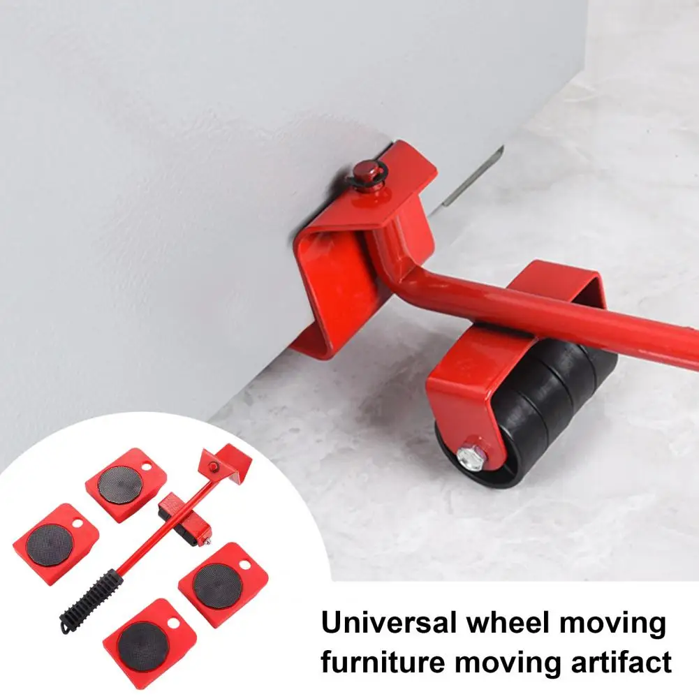 5Pcs/Set Furniture Mover Tool Set Compact Furniture Movers with Wheels Heavy Duty Appliance Rollers Furniture Slider Kit