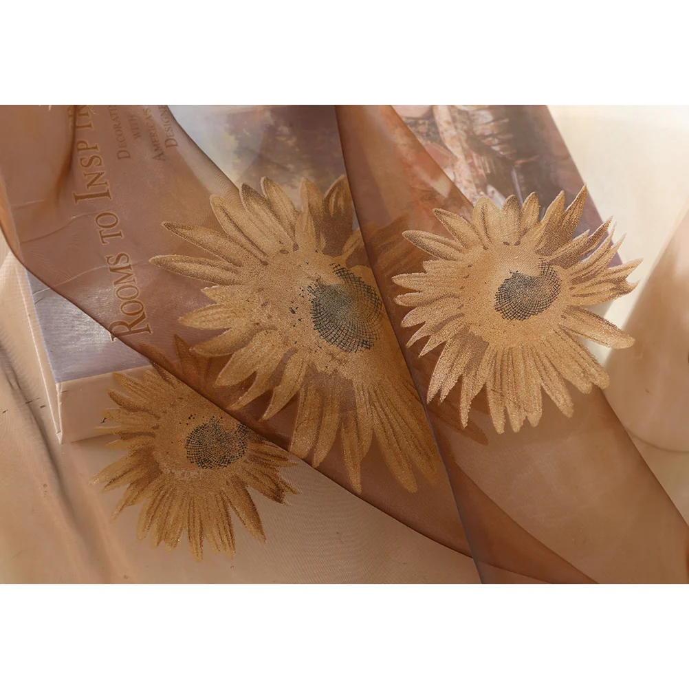 

Шторы с подсолнухом 200X270 см, прозрачное окно цвета хаки, тюль для спальни, гостиной, вуаль, прозрачная занавеска, домашний текстиль