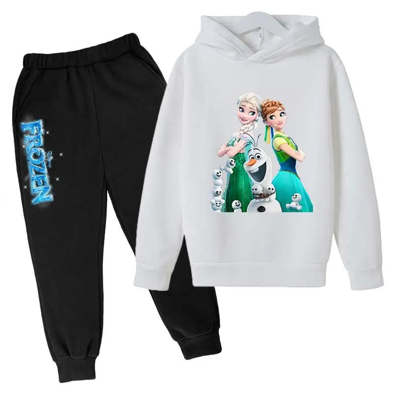 

Disney Frozen Kids Tracksuit Girls Clothes Set Frozen Elsa Hoodies and Pants Children Sportwear Clothing Fashion Sport Suit 6
