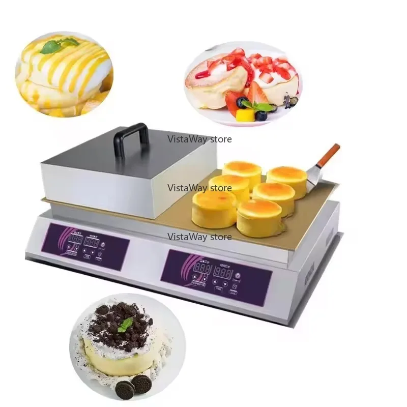 Commercial Stainless Steel Double Plates 110V 220V Pancake Souffle Machine Non Stick Electric Crepe Pizza and Pancakes Maker