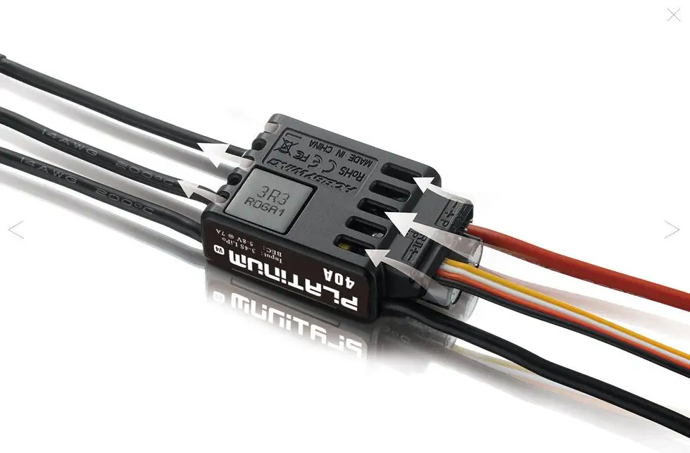 

Platinum Hobbywing 40A V4 Бесщеточный электронный регулятор скорости ESC для радиоуправляемого вертолета Дрон с фиксирующим крылом FPV Многороторный дрон