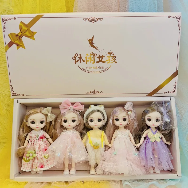 Pop Prinses mini 17cm set droom kinderlijke onschuld verjaardagscadeau kinder- en meisjesspeelgoed kleine geschenken (zonder geschenkdoos)