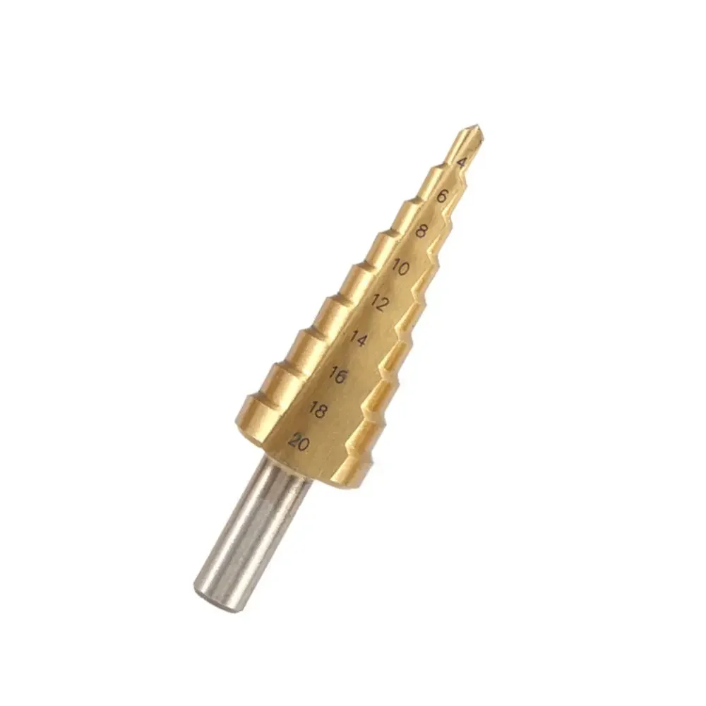 Punta per trapano a gradino HSS s 4-12mm 4-20mm 4-32mm codolo esagonale rivestito in titanio per Kit di strumenti per punte da trapano a cono in metallo per la lavorazione del legno