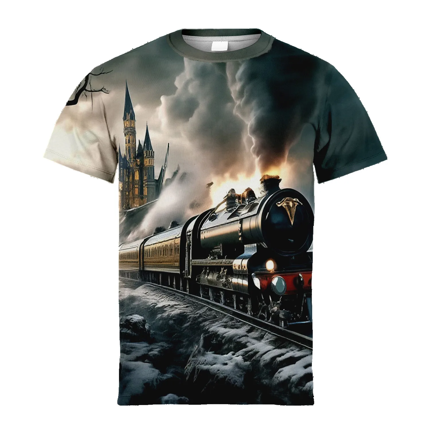 Camiseta gráfica de tren 3d para niños, ropa informal, cómoda, versátil, Tops para exteriores de verano