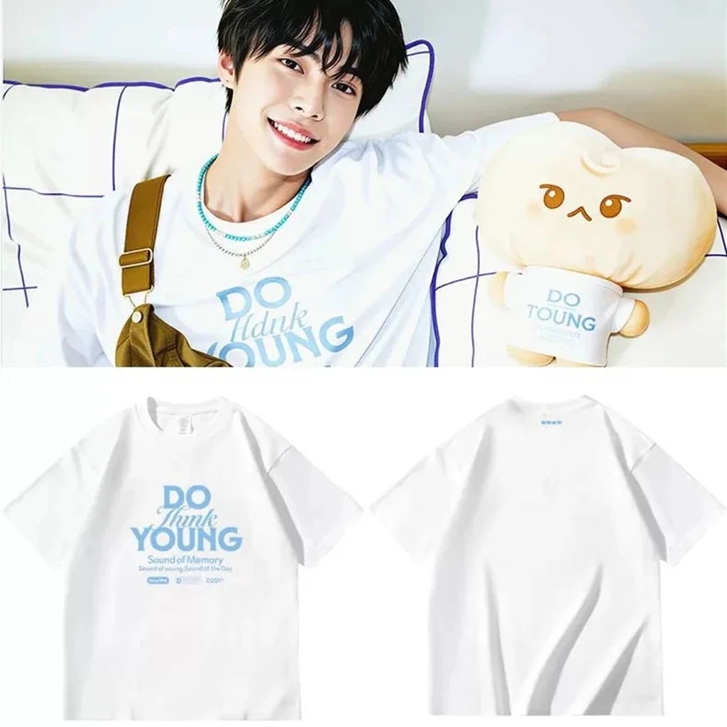 2026 Kpop Korean Trend NCT127Stars Same Style Letter DO ThinkYOUNG T-shirt Fans Women Men Summer Oversized Cotton Printe T-shirt
