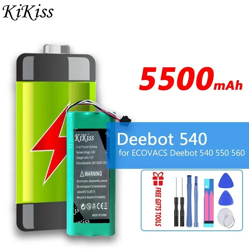 

KliKiss Battery 5500mAh for Vacuum Cleanner ECOVACS Deebot 540 550 560 570 580 543 D56 D58 Replacement Bateria